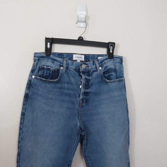 Frame size 28 Le Original High Rise Straight Leg Jeans Distressed - Picture 4 of 8